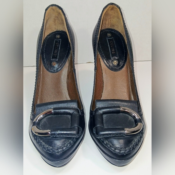 CELINE MOCASSIN PLATFORM PUMPS. - Picture 1 of 9